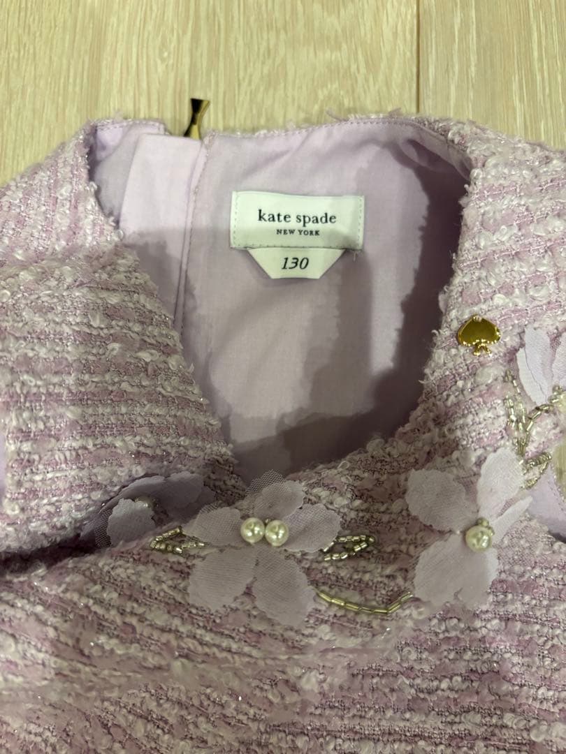 kate spade 薄紫 フラワー刺繍ドレス 130 キッズ