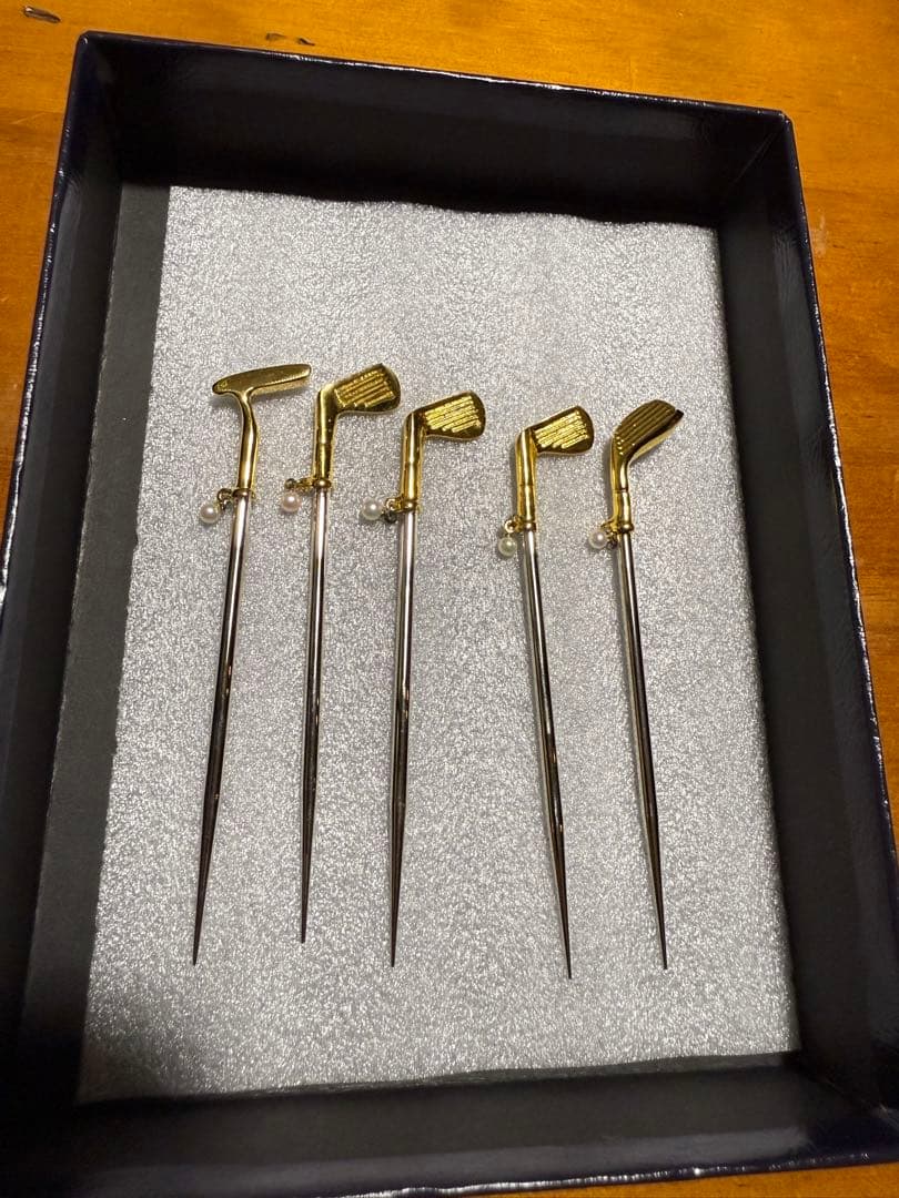 【お値下げしました】MIKIMOTOゴルフモチーフ　パール付きフルーツピック