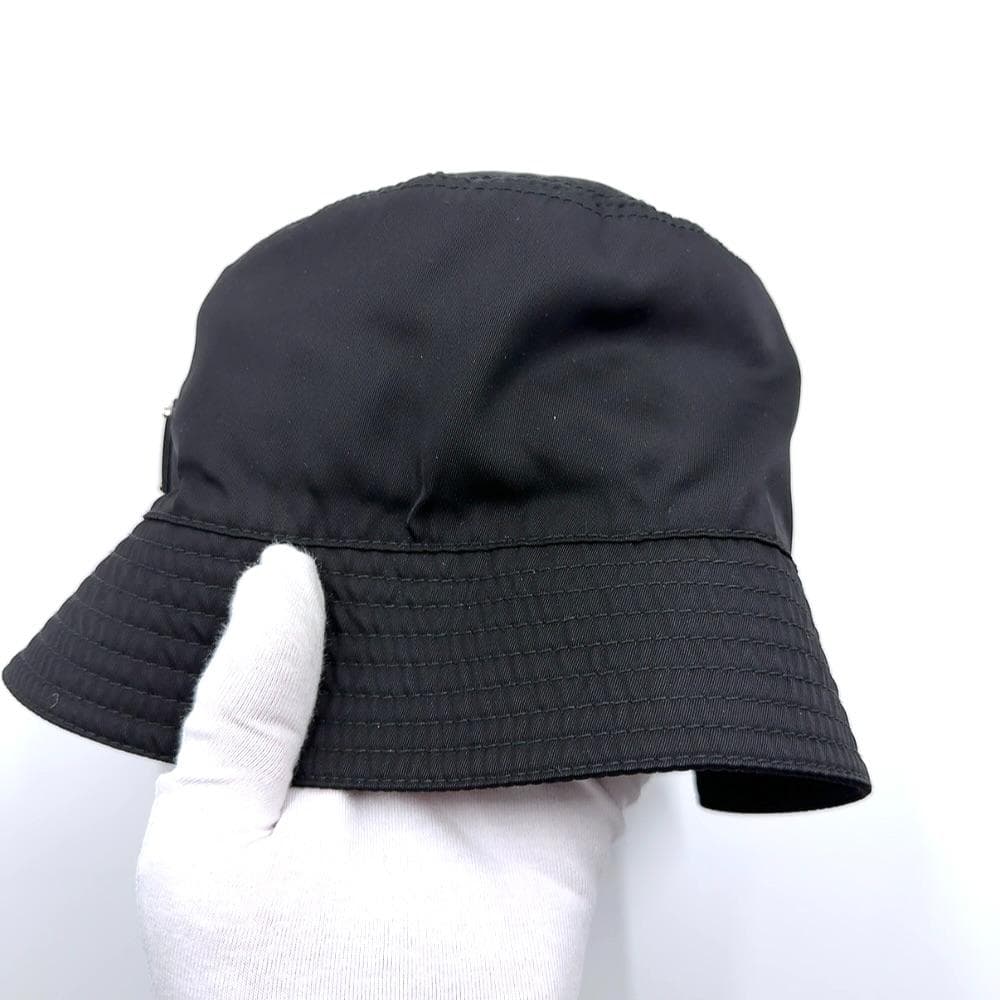 ◇プラダ◇1HC137/ナイロン/M/バケットハット/帽子/ブラック/ブランド