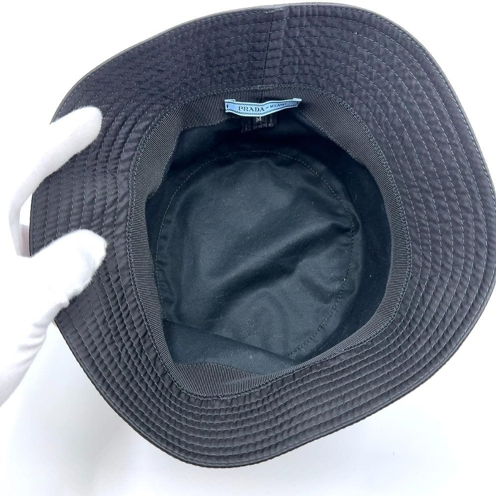 ◇プラダ◇1HC137/ナイロン/M/バケットハット/帽子/ブラック/ブランド