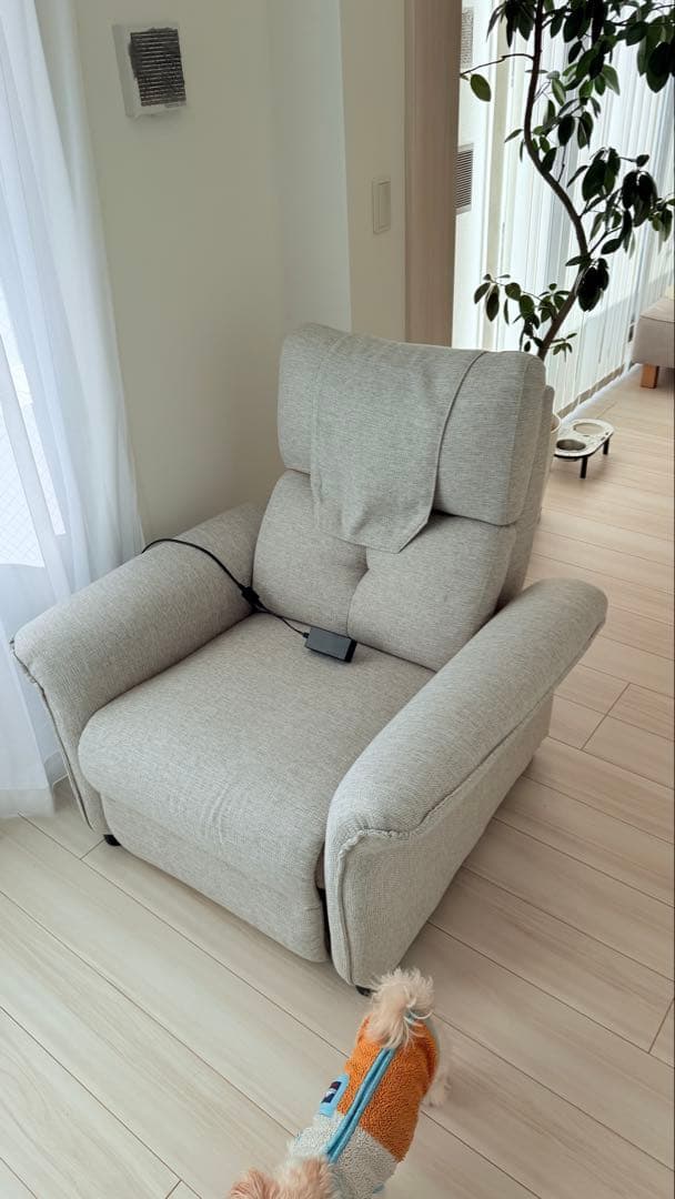 ニトリ リクライニング機能付きグレーソファ