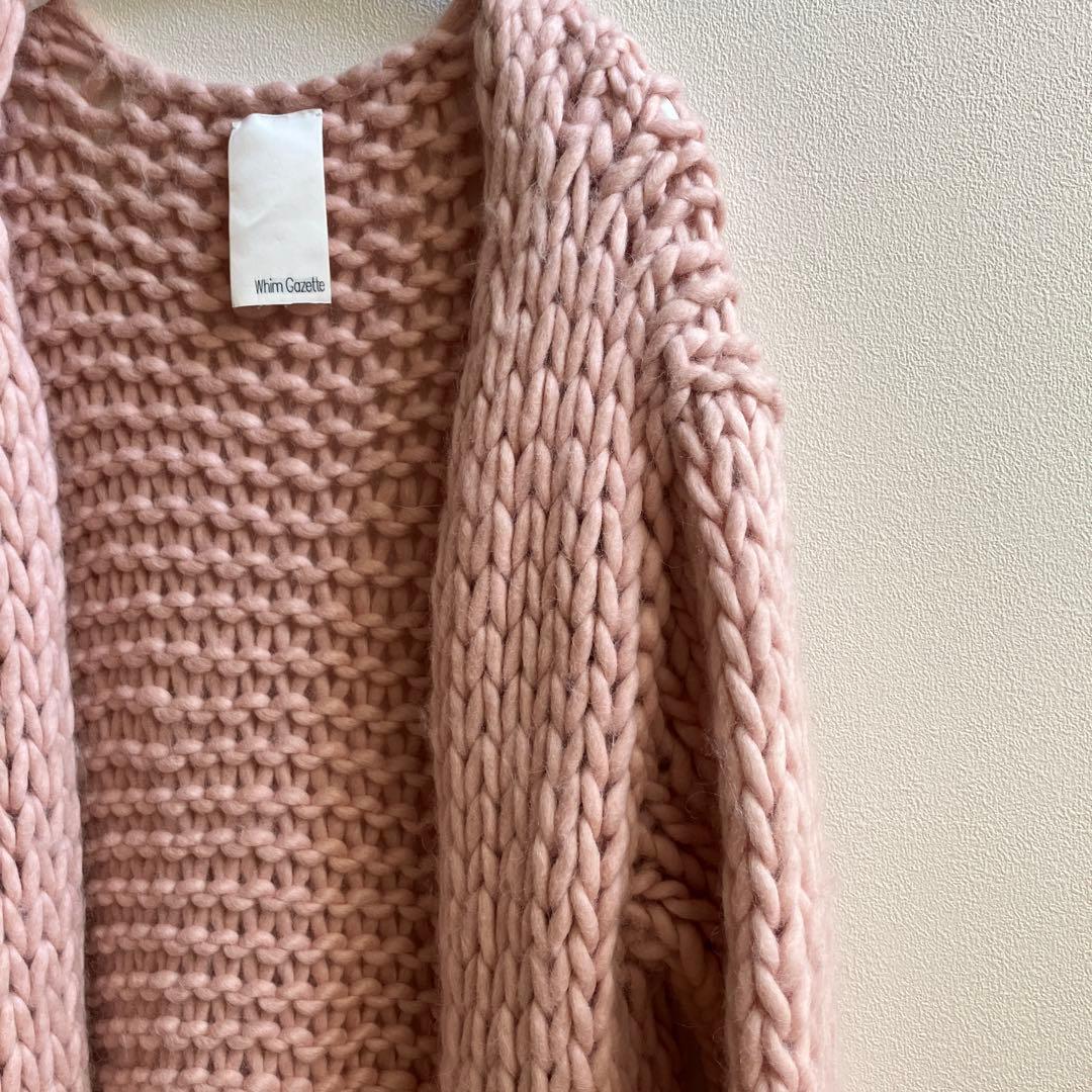 ウィムガゼット　ニットカーディガン　ニットコート　ピンク