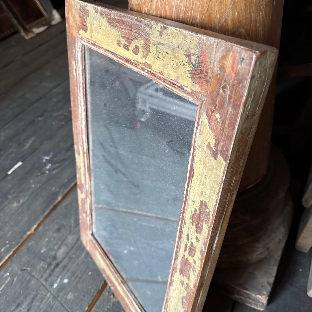 インド木製枠壁掛けミラー