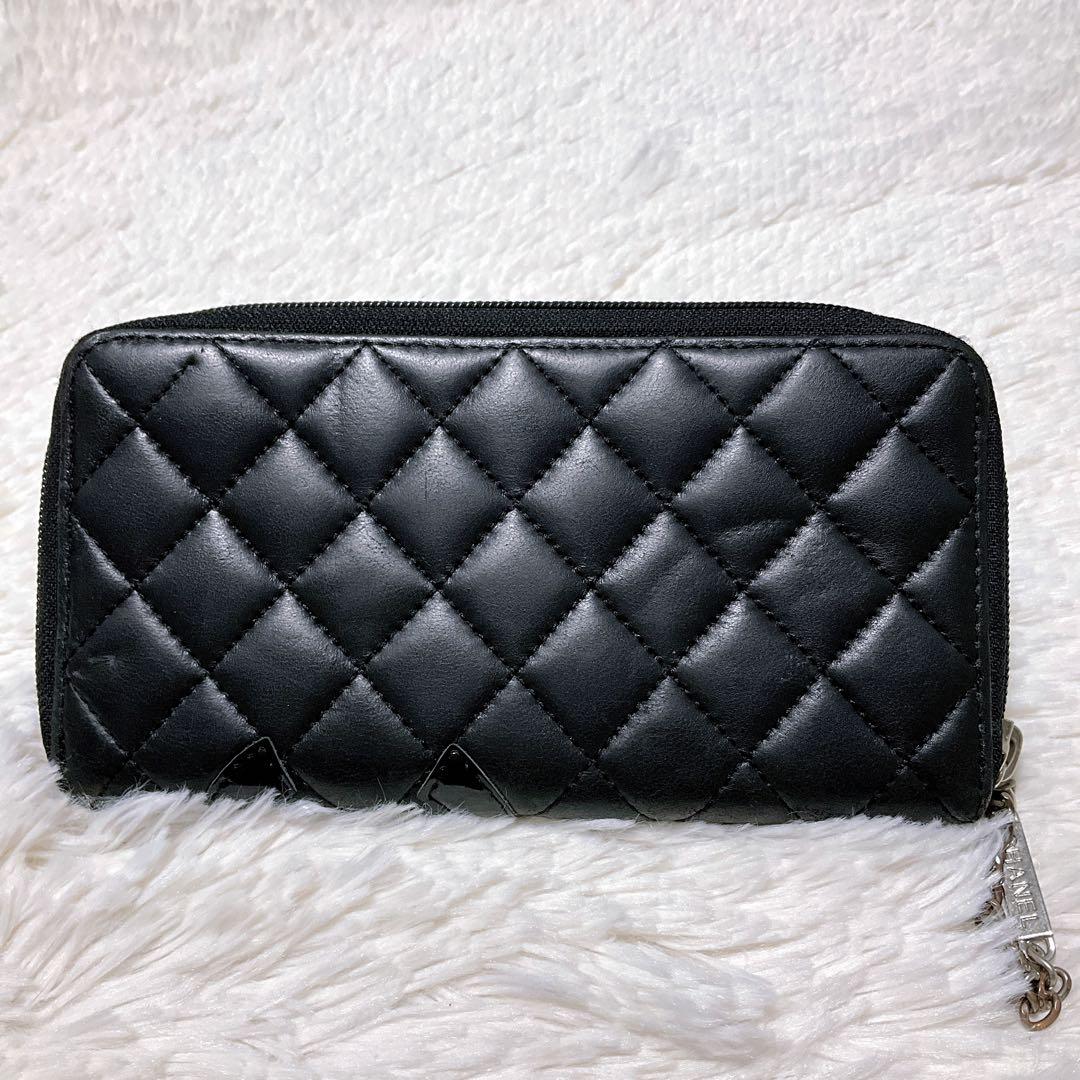 ♡希少♡シャネル CHANEL 長財布 カンボンライン　ファスナー ココマーク黒