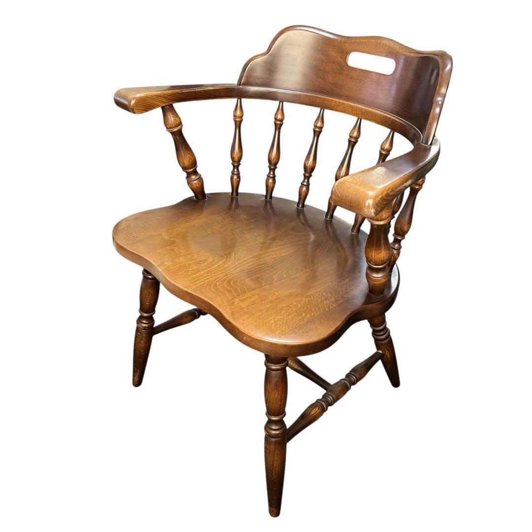 飛騨産業 ウィンザーアームチェア ダイニングチェア レトロ 椅子 キツツキマーク