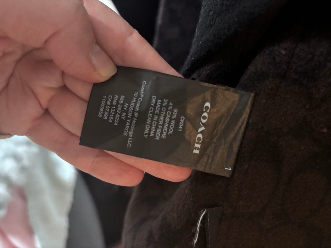 【美品】COACH ダブルフェイスケープ コートブラック