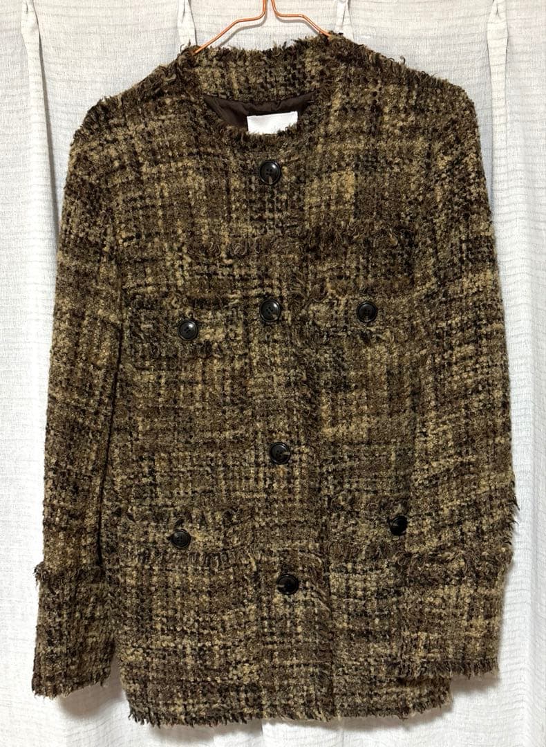 CLANE ノーカラーツイードジャケット