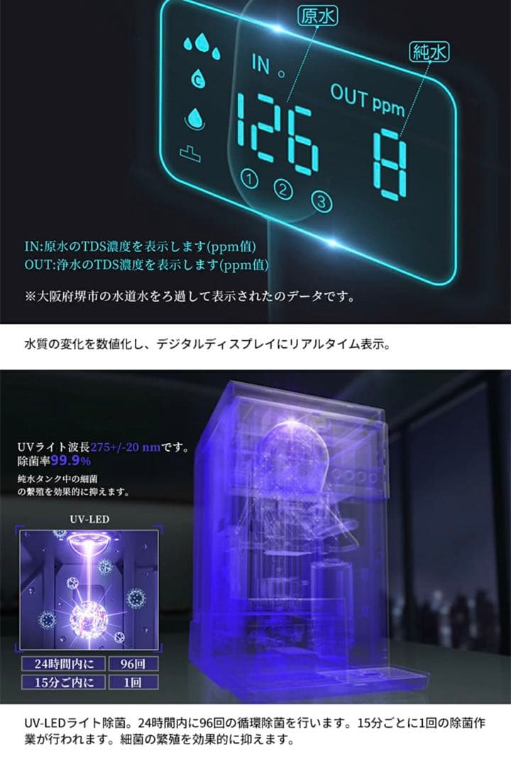 SOLEMOOD 浄水型ウォーターサーバー PURE 白 YHR1203-A