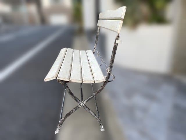 ホワイト折りたたみガーデンベンチ