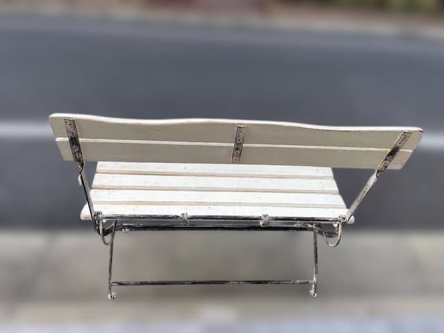 ホワイト折りたたみガーデンベンチ