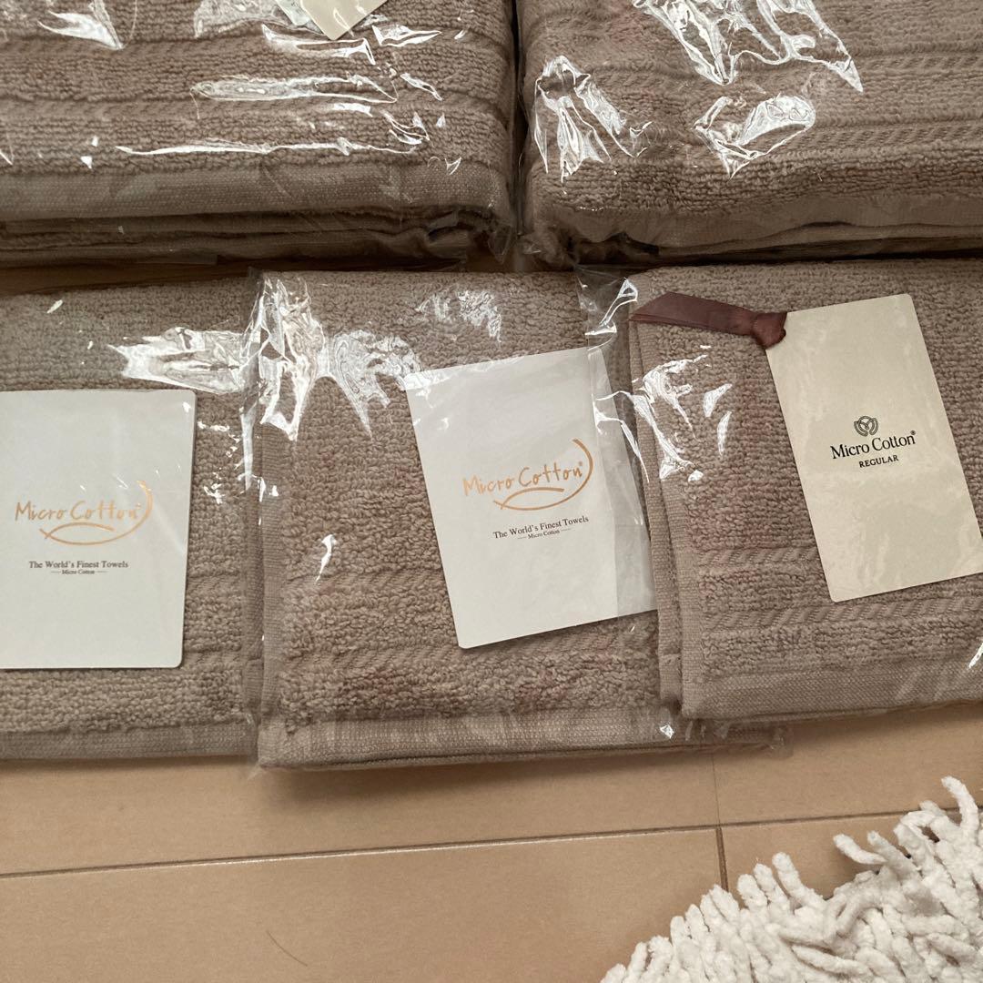 マイクロコットンバスタオル、ハンドタオルセット