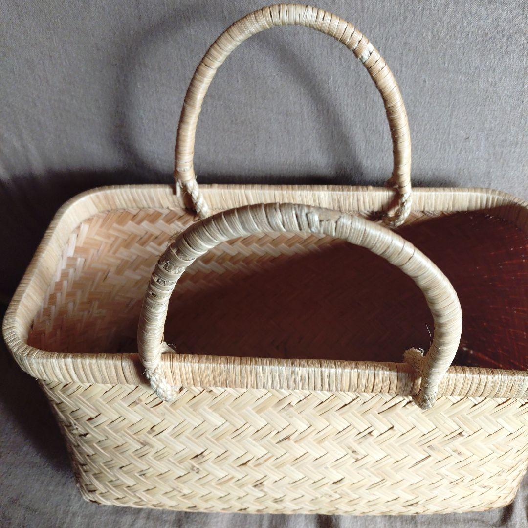 鳥越竹細工岩手県産　市場カゴ