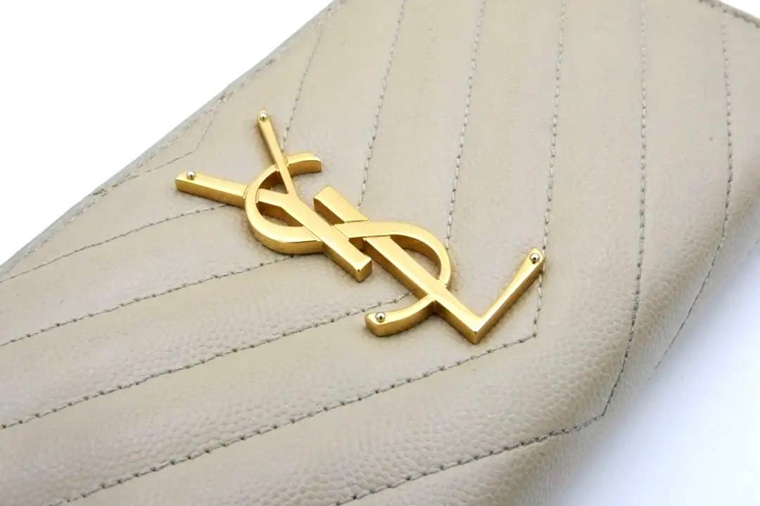 SAINT LAURENT ラウンドファスナー　カサンドラ　ベージュ