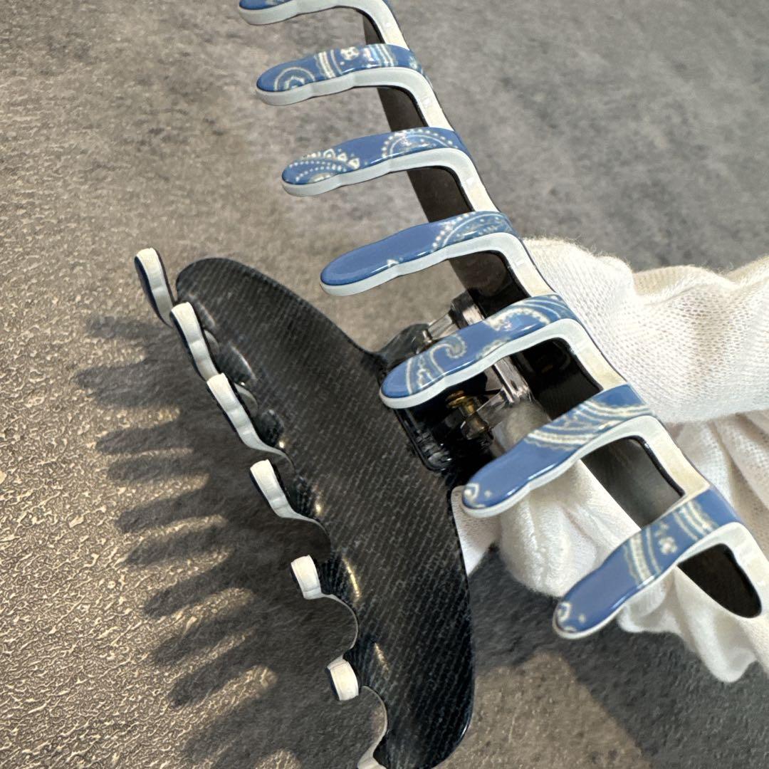 美品　アレクサンドルドゥパリ　ペイズリー　デニム　クリック　ヘアーアクセサリー