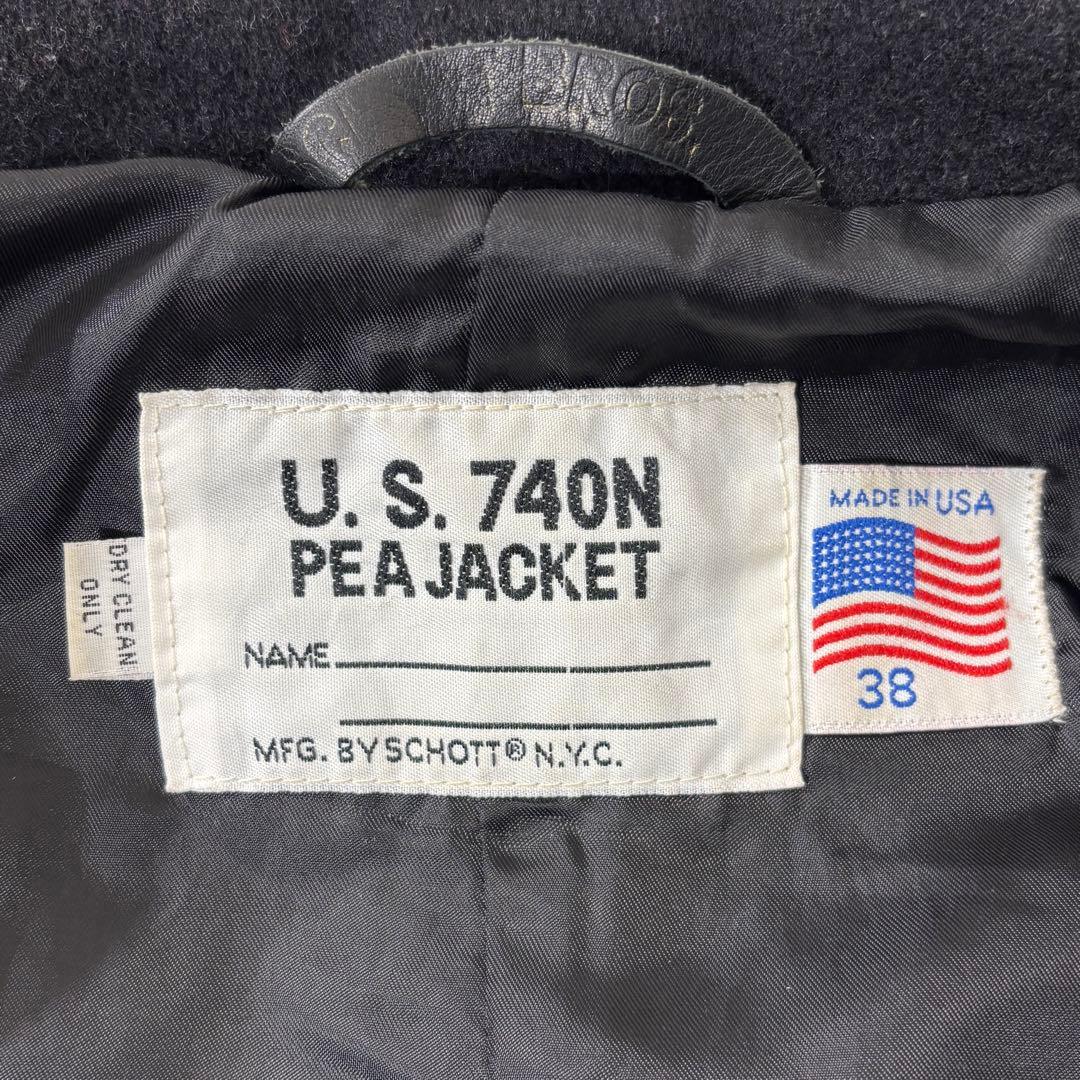 SCHOTT ショット USA製 ピーコート 740N メンズ ブラック 38