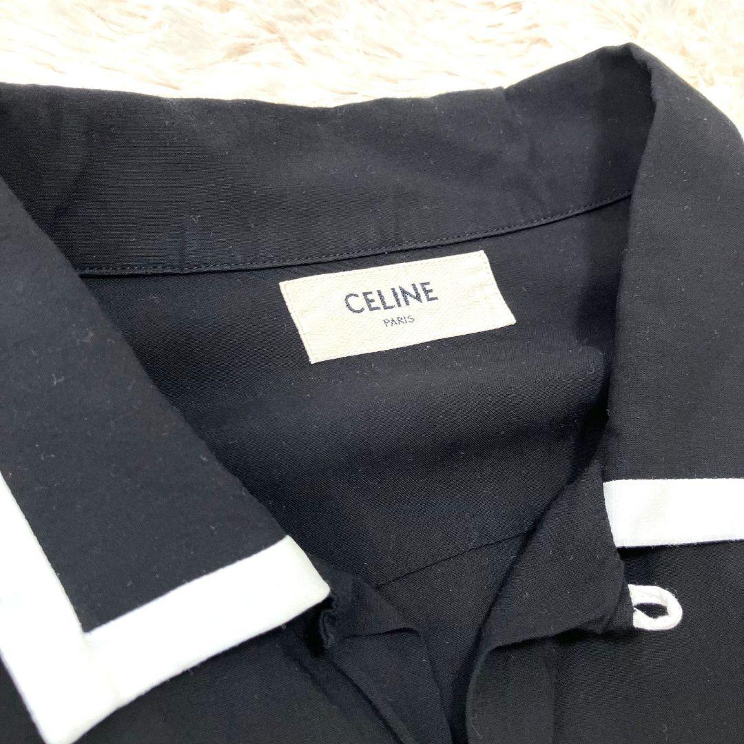 セリーヌ CELINE ブラック　ボーリングシャツ　38