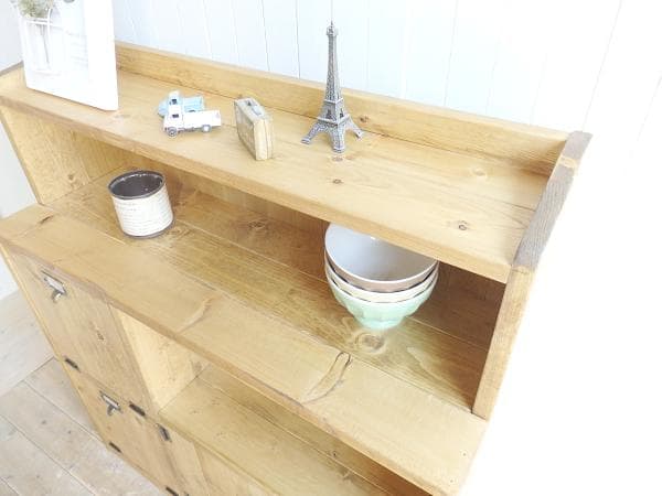 サイズデザインオーダー可！２バッタン観音扉キャビネットナチュラルブラウン受注製作