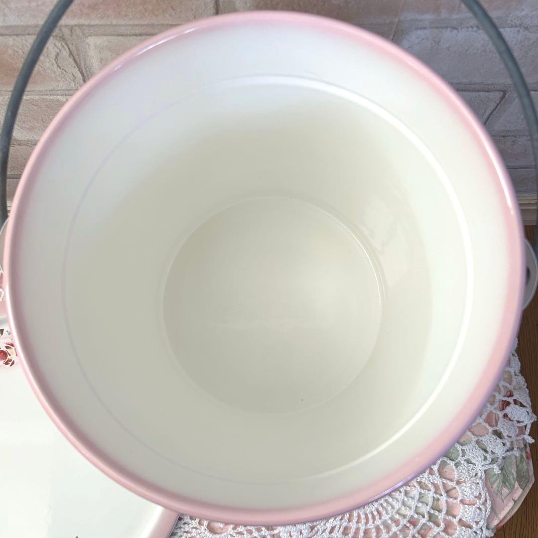 ♡ imane イマン プリンセスローズ ホーロー 蓋付きバケツ 大 レア ♡