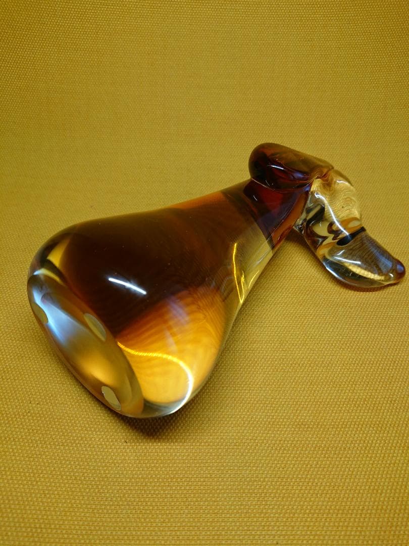 いぬ　犬　ダックスフント　ガラス　置物　インテリア　工芸品　美術品　A1549