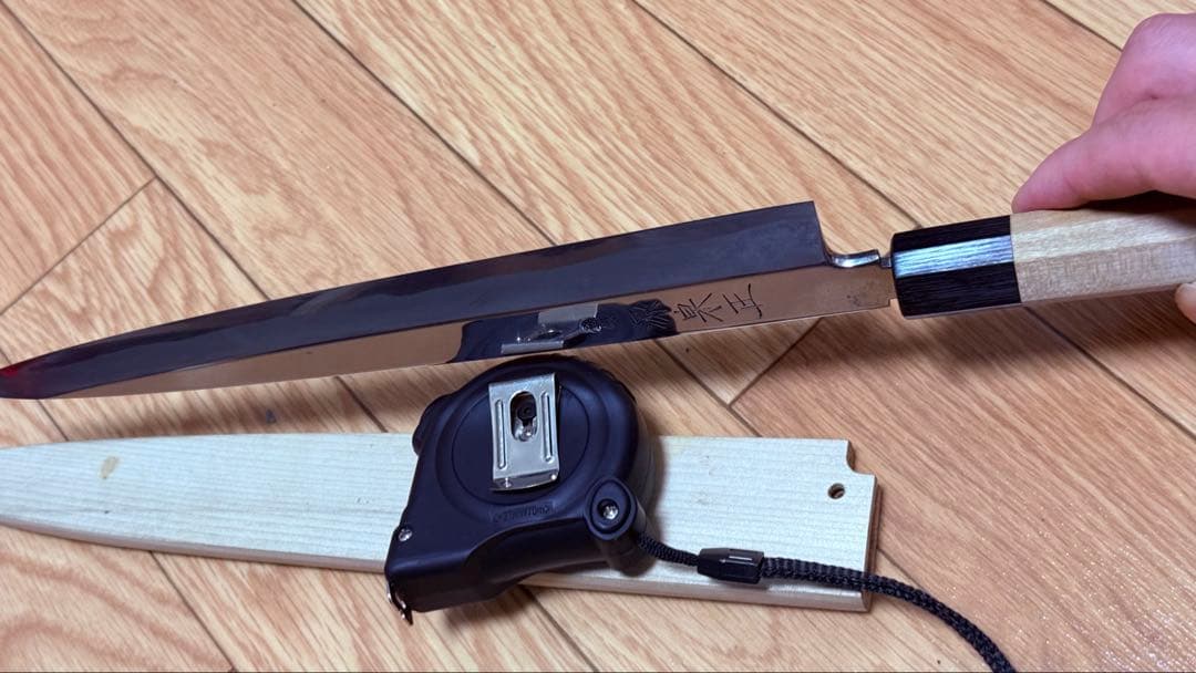 むきものと柳刃包丁　9寸　27cm 白鋼　白ニ　鏡面