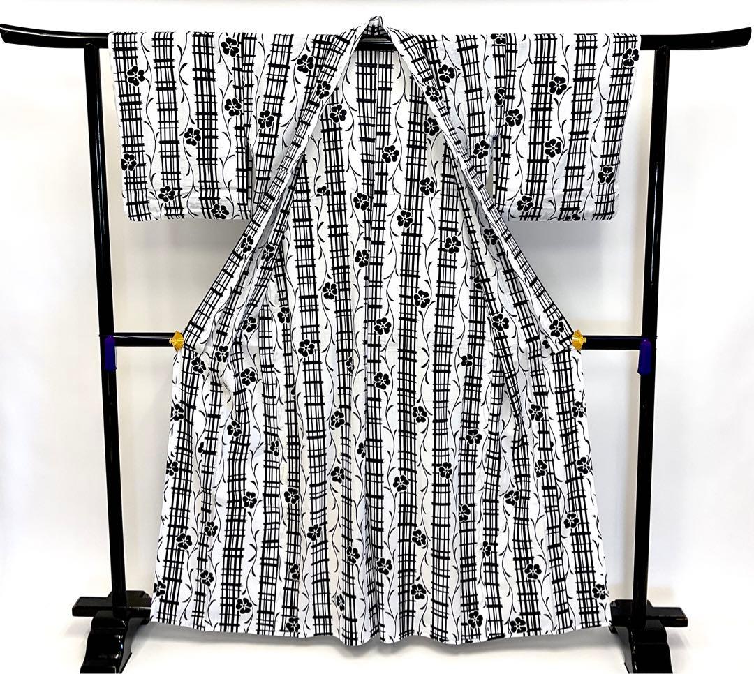 美品　未使用　綿紅梅　注染　浴衣