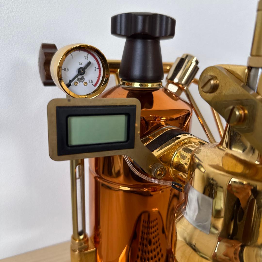 La Pavoni Rame Gold 2021 温度計と圧力計付