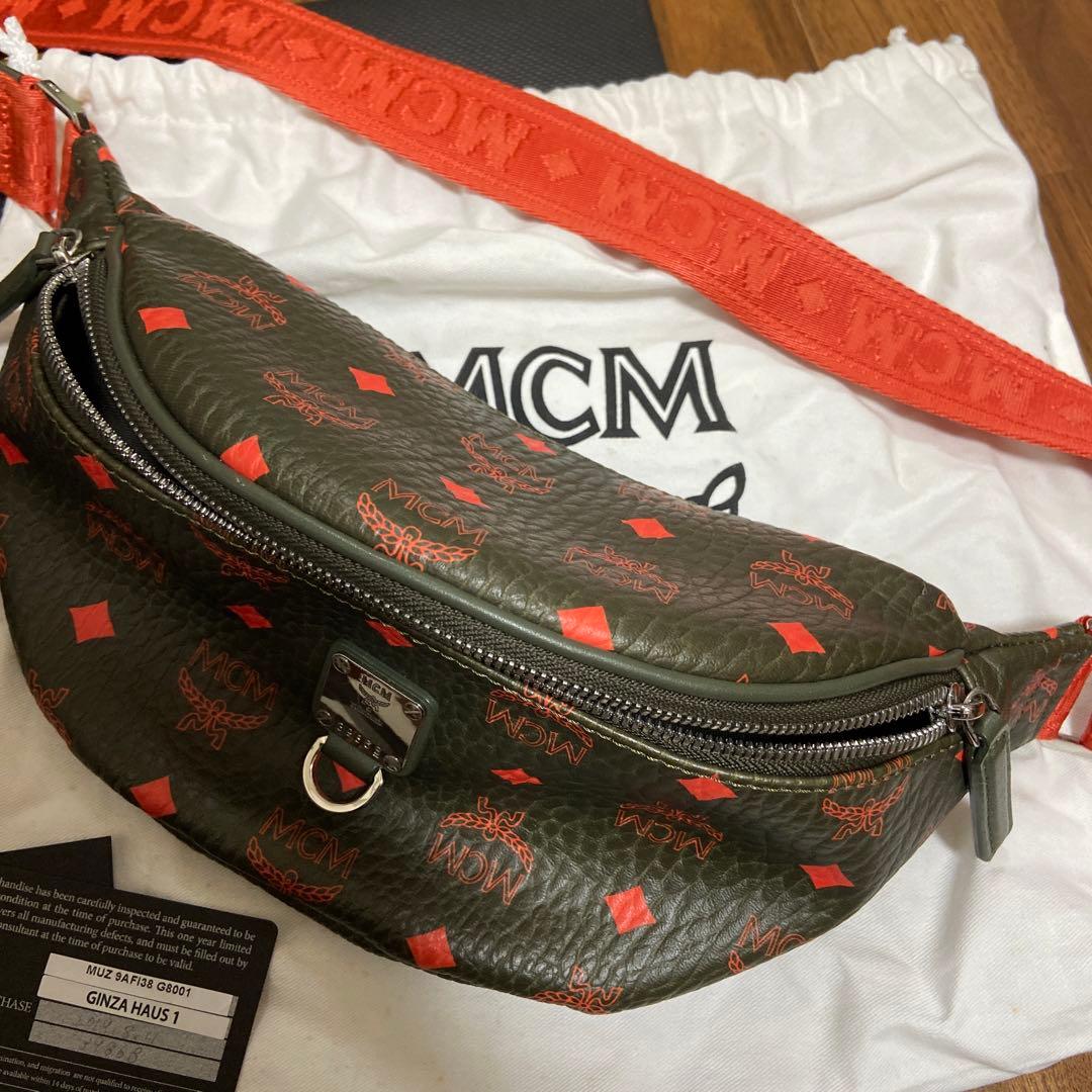 MCM エムシーエム ウエストバッグ オリーブ グリーン