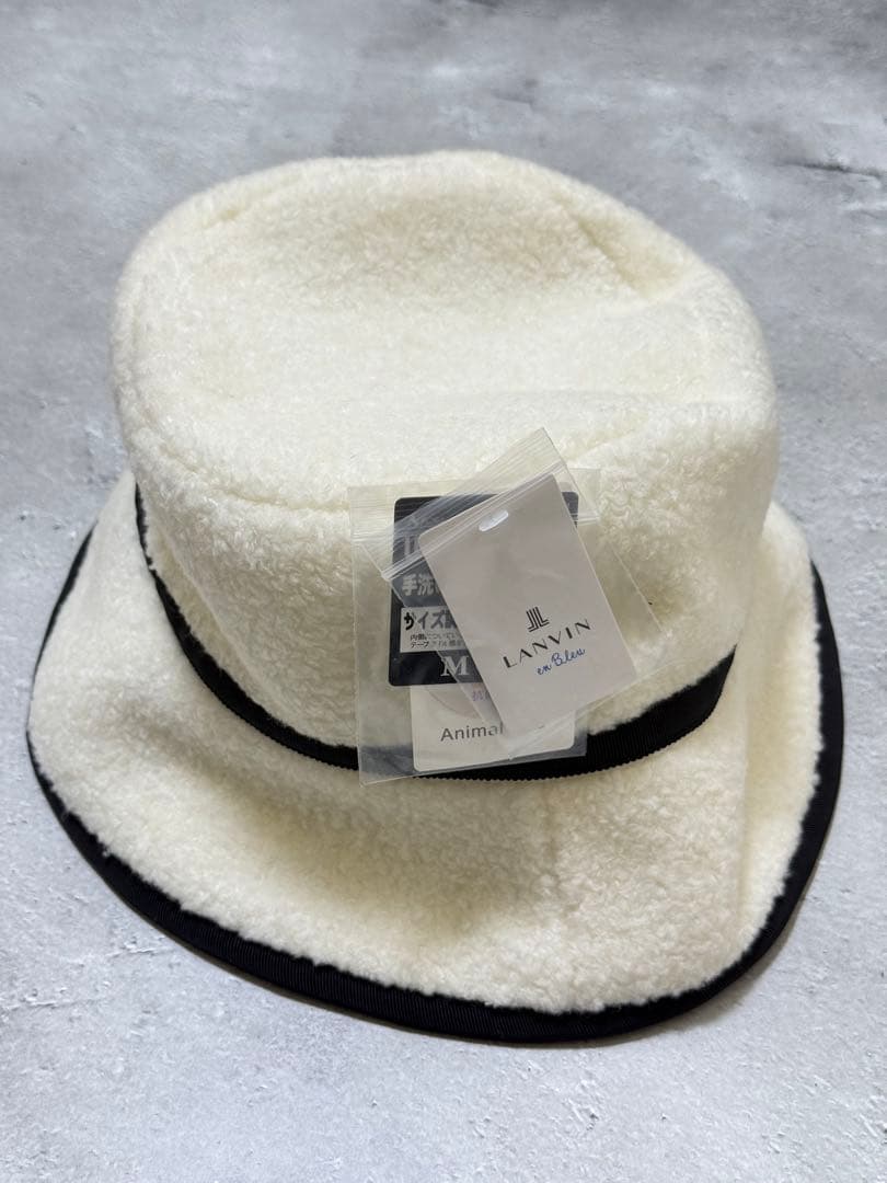 タグ付きLANVIN en Bleu ランバン オン ブルー ボアバケットハット