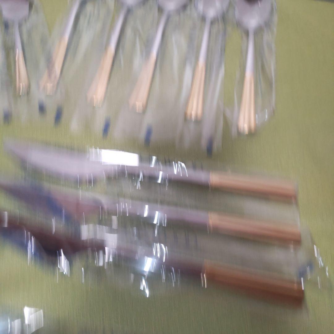 希少 ラッキーウッド　カトラリーセット 金彩 ゴールド セット 17本