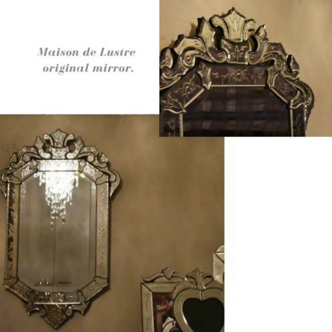 バロックスタイル 壁掛け鏡 中型 シルバー