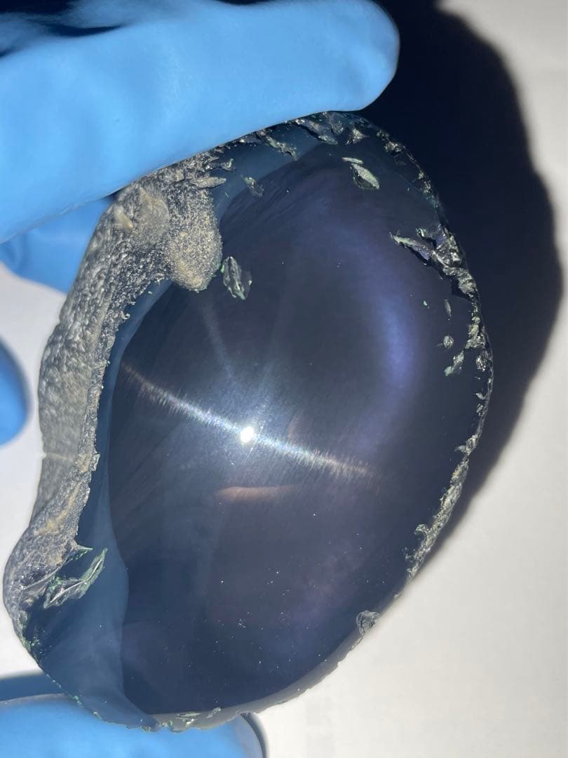 研磨品　十勝石玲瓏　パープルシラーオーロラ　レインボーオブシディアン