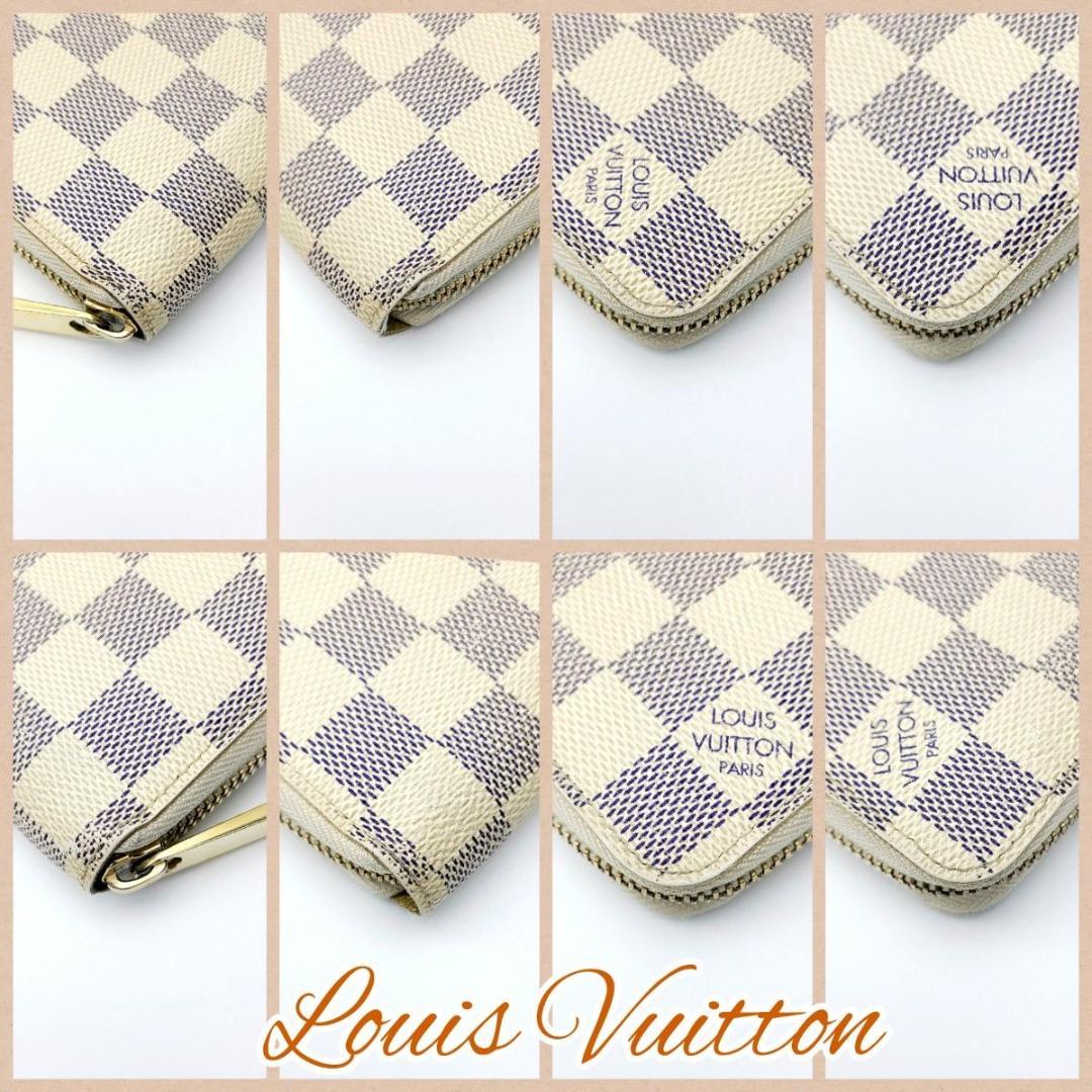 良品 ルイヴィトン 長財布 ジッピーウォレット ダミエアズール N41660