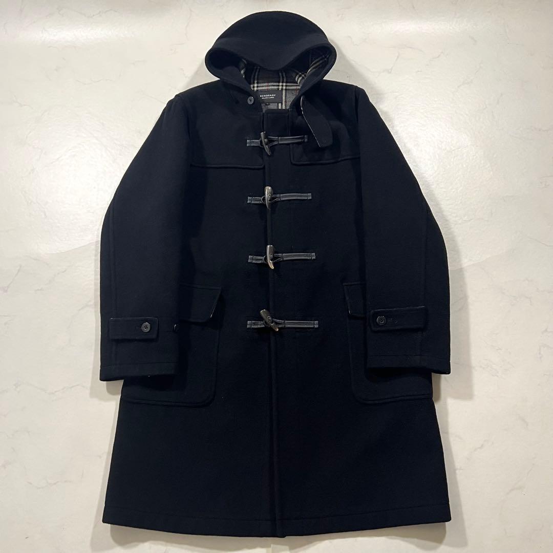 バーバリーブラックレーベル ダッフルコート XLサイズ ブラック 黒 ウール