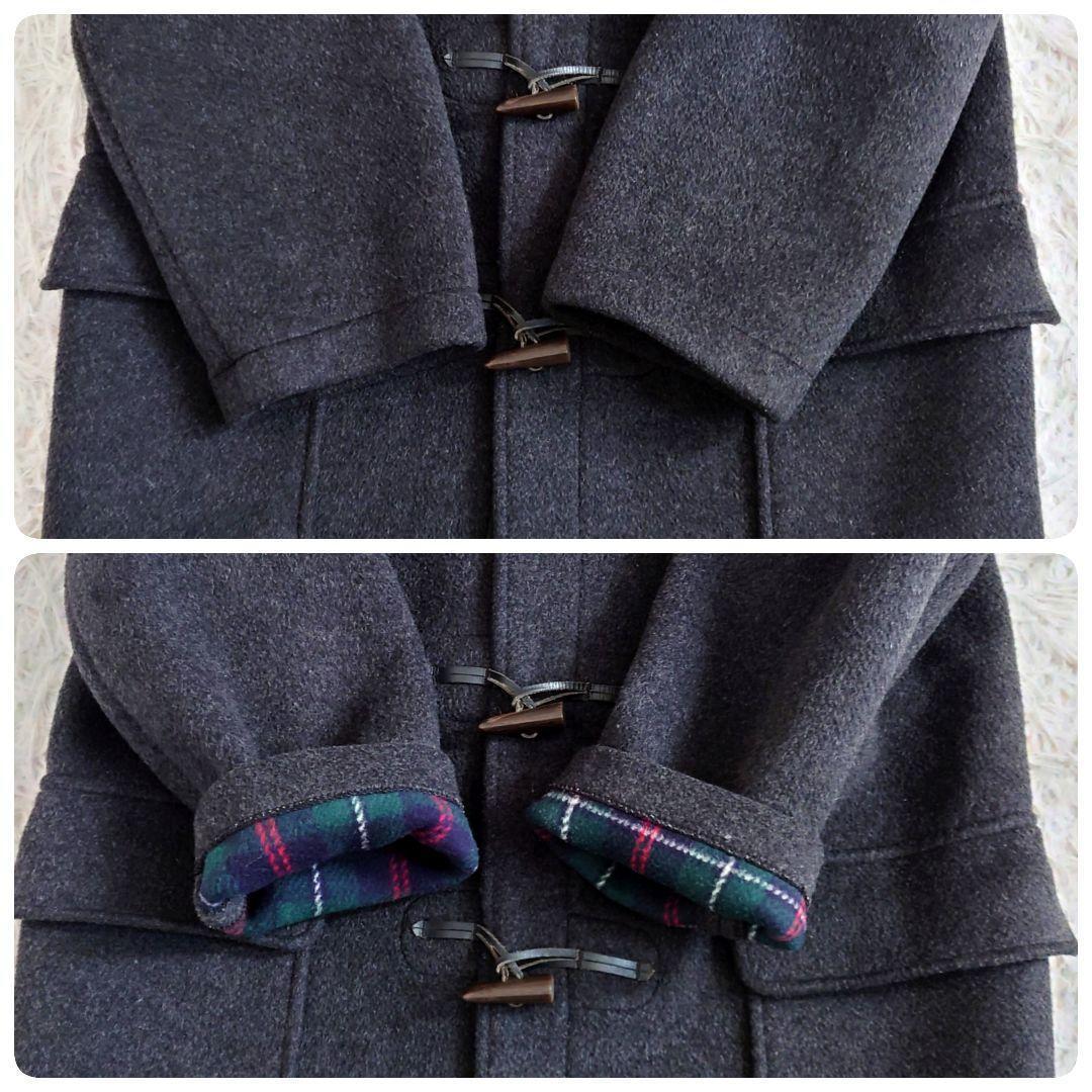 グローバーオール　ダッフルコート　グレー　裏地チェック　40　L相当　英国