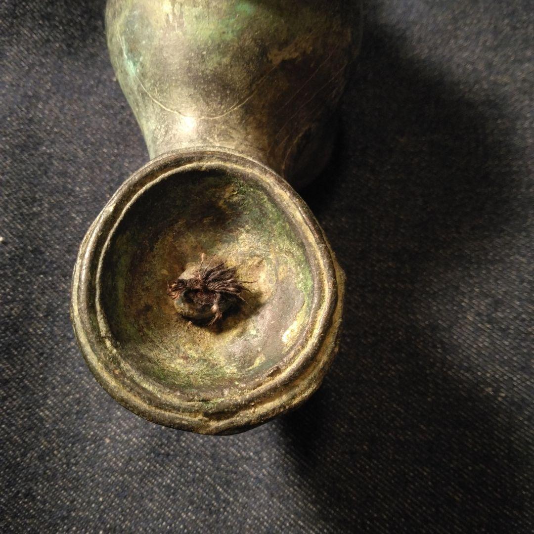 青銅製アンティーク雑貨　外国製灯火器　ランプ