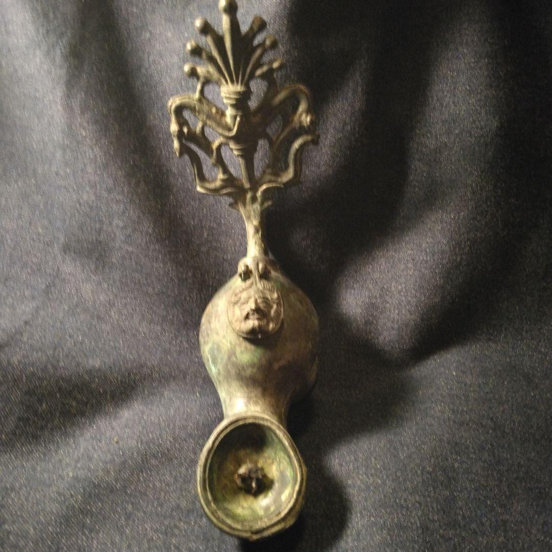 青銅製アンティーク雑貨　外国製灯火器　ランプ