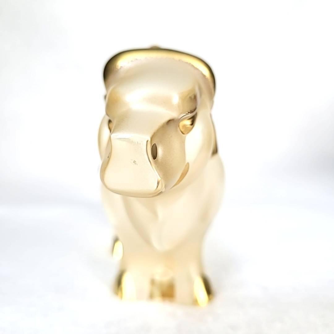 ●未使用□ラリック　25　ブッフェル　オブジェ　牛　丑　ゴールド　箱つき 1