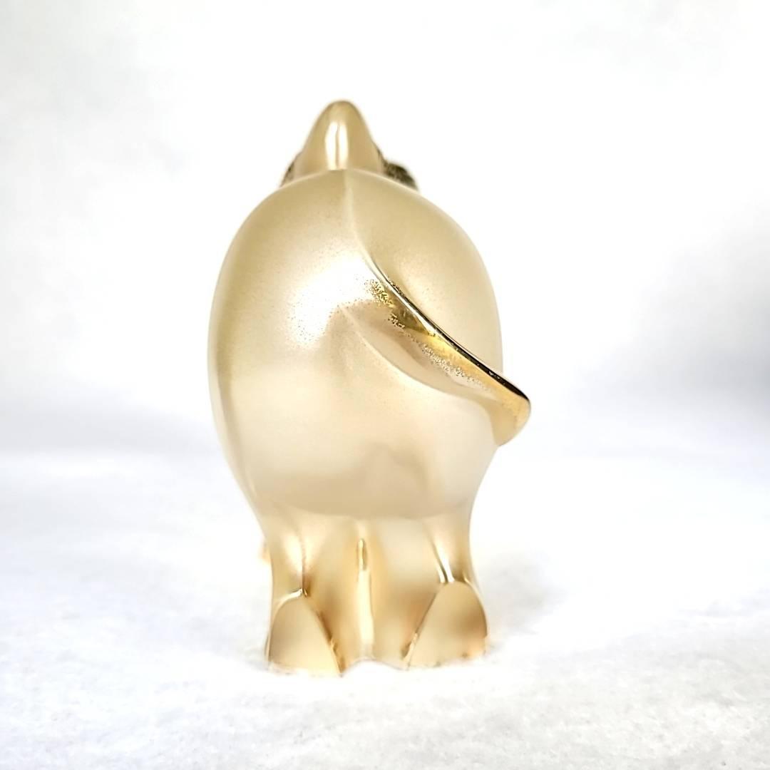 ●未使用□ラリック　25　ブッフェル　オブジェ　牛　丑　ゴールド　箱つき 1