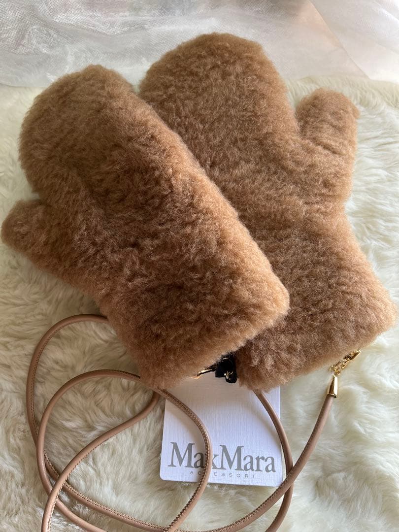 新品未使用 Max Maraマックスマーラ テディミトン もこもこ手袋 キャメル