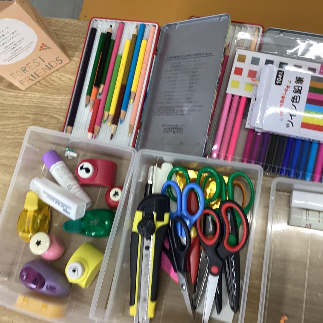 文房具セット 色鉛筆・マーカー・ハサミなど先生の分道具