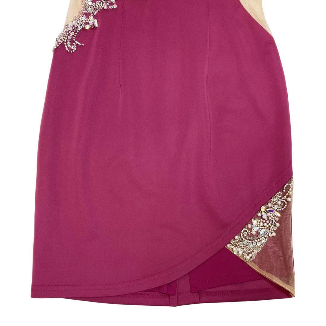 AngelR エンジェルアール バストウエストアシンメトリータックビジュードレス