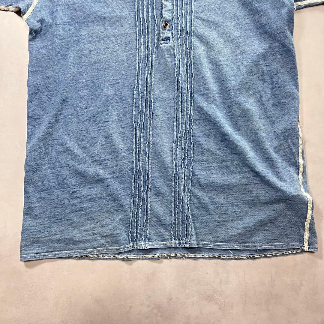 KAPITAL インディゴ ヘンリーネックポロシャツ キャピタル 襤褸