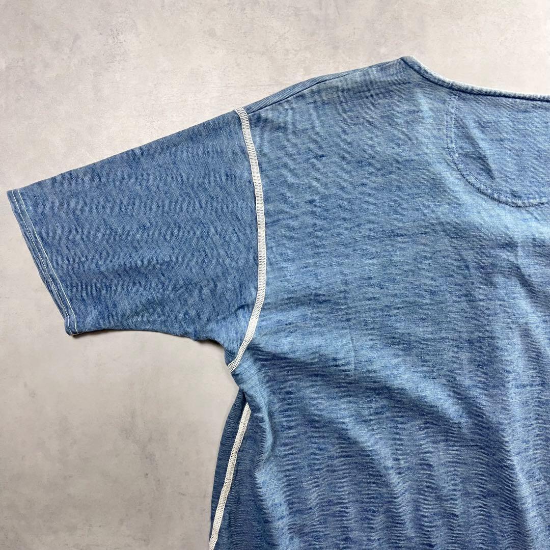 KAPITAL インディゴ ヘンリーネックポロシャツ キャピタル 襤褸