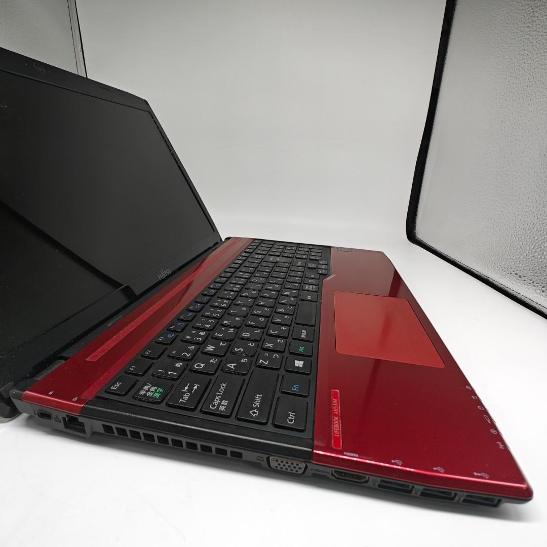 【富士通】LIFEBOOK 高速i7 SSD256GB 8GB 赤 ノートPC