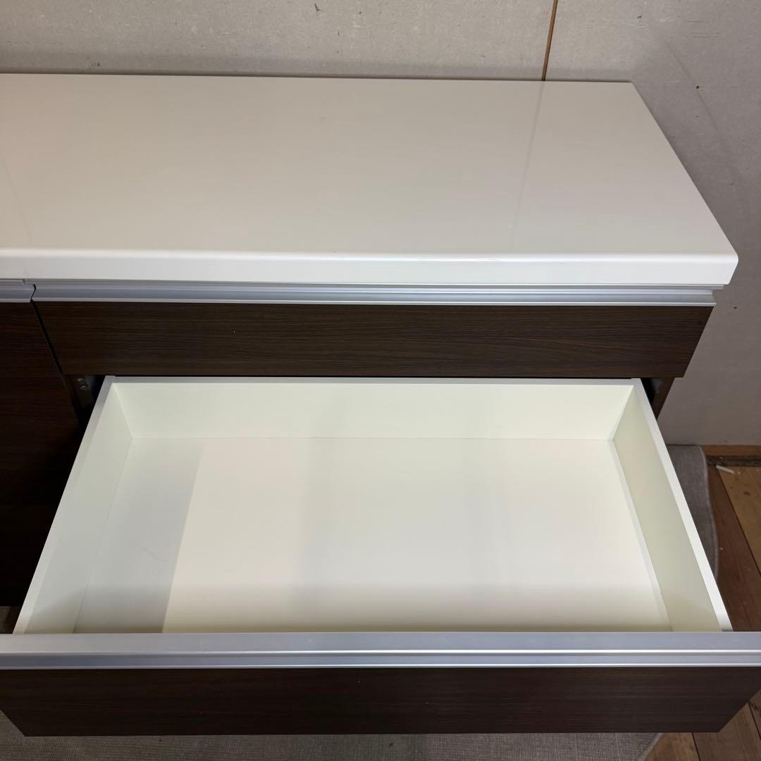 【721】ダークブラウン キッチンカウンター 4段引き出し