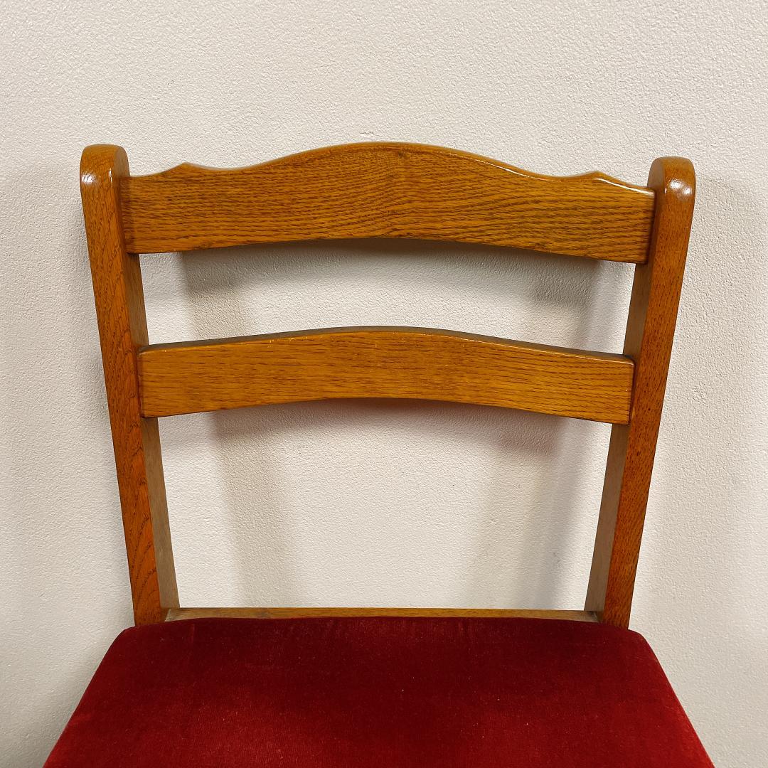 美品　浜本工芸　レトロ　アンティーク 木製チェア 赤