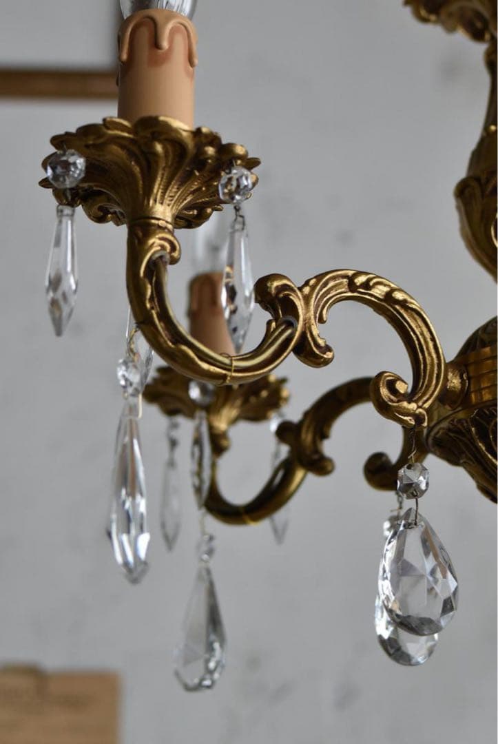 ゴールド　シャンデリア 5灯　フランス アンティーク　一点もの　最終値下げ