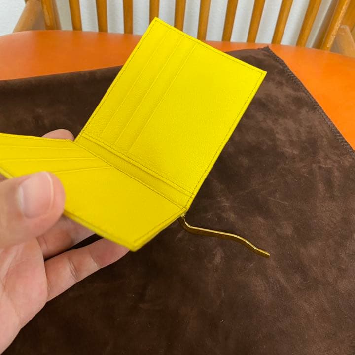 超希少 本革 マネークリップ イエロー プレゼント