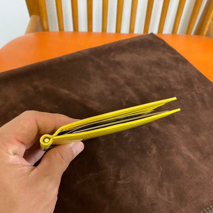 超希少 本革 マネークリップ イエロー プレゼント