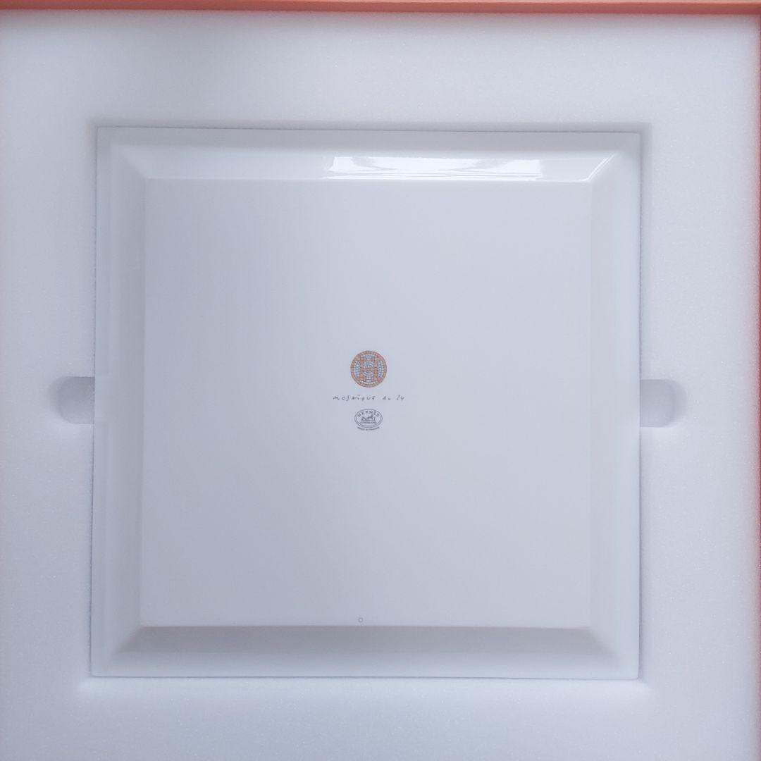 【未使用】 エルメス モザイク24 ヴァンキャトル スクエア プレート ゴールド